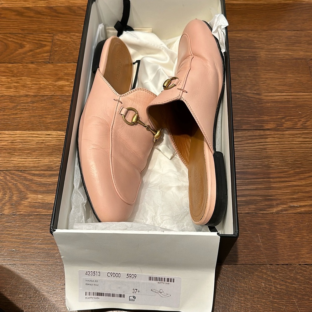 Gucci princetown shoes size 37.5 light pink guc